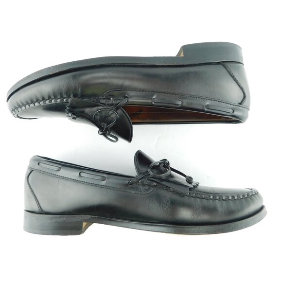 ALLEN EDMONDS Black Leather Fringe Slip-on Loafers 10.5 C Narrow main image 4